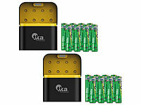 tka Köbele Akkutechnik Akkus mit Ladegerät USB, Akku Ladegerät Li-Ion