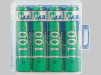 tka Köbele Akkutechnik 4er-Set NiMH-Akkus Typ AAA / Micro, 1.100 mAh, mit Aufbewahrungs-Box; Alkaline-Batterien Micro (AAA) Alkaline-Batterien Micro (AAA) Alkaline-Batterien Micro (AAA) Alkaline-Batterien Micro (AAA) 